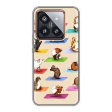 Чехол с Прикольным принтом на Xiaomi 14 Pro – Ёга свинок