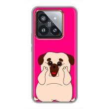 Чехол (ТПУ) Милые собачки для Xiaomi 14 Pro (Веселый Мопсик)