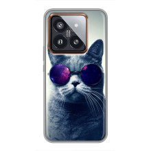 Чехол с милыми котиками на Сяоми 14 Про (Стильный кот)