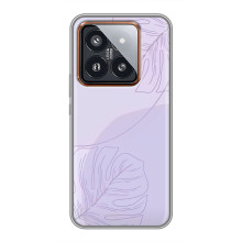 Чехол цветочный дизайн для Xiaomi 14 Pro – Монстера фиолетовая