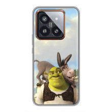 Чехол с мультфильмом Шрек на Xiaomi 14 Pro – Шрек и осел