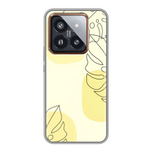 Силиконовый чехол с принтом в цветах на Xiaomi 14 Pro