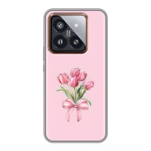 Чехол с розовым рисунком для Xiaomi 14 Pro (Букет цветов)