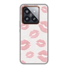 Чехол с розовым рисунком для Xiaomi 14 Pro (Розовые губы)