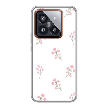 Чехол с розовым рисунком для Xiaomi 14 Pro (Розовые цветы)