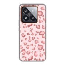 Чехол с розовым рисунком для Xiaomi 14 Pro (Розовый леопард)