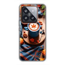Чехол с уникальным дизайном «Осень с кофе» для Xiaomi 14 Pro – Кофе и тыквы
