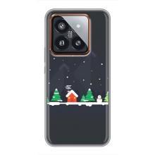 Силиконовый бампер на рождество для Xiaomi 14 Pro (Город зимний)