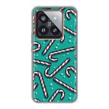 Силиконовый бампер на рождество для Xiaomi 14 Pro (Леденцы)