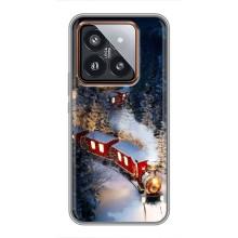 Силиконовый бампер на рождество для Xiaomi 14 Pro (Поезд)