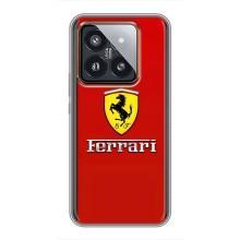 Силиконовый бампер с картинкой машины на Xiaomi 14 Pro (Ferrari Logo)