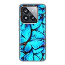 Силиконовый бампер с картинкой животных для Xiaomi 14 Pro (Крылья бабочек)