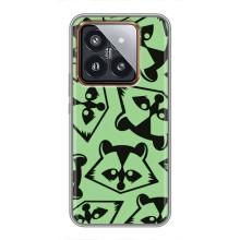 Силиконовый Чехол с Енотами на Xiaomi 14 Pro – Мордочки Енота
