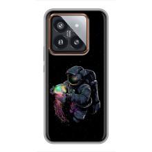 Силиконовый Чехол с принтом "Космонавты" на Xiaomi 14 Pro – В руках земля