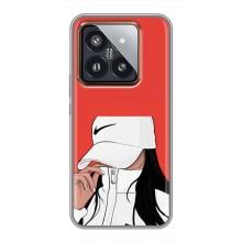 Силиконовый Чехол на Xiaomi 14 Pro с картинкой Стильных Девушек – Девушка Nike