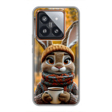 Печатный чехол «Зверята с кофе» для Xiaomi 14 Pro – Зайчик с кофе