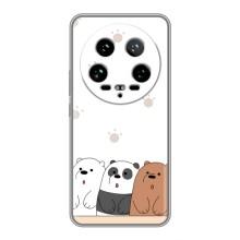 Чехлы с изображением разных животных для Xiaomi 14 Ultra (Удивленные медвеженки)
