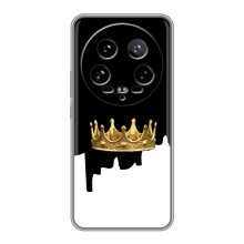 Чехол (Корона на чёрном фоне) для 14 Ультра (Золотая корона)