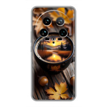 Чехол с уникальным дизайном «Осень с кофе» для Xiaomi 14 Ultra – Тёмный кофе