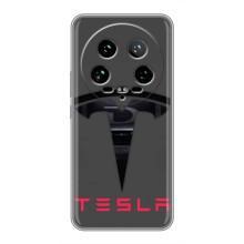 Силиконовый бампер с картинкой машины на Xiaomi 14 Ultra – Logo TESLA