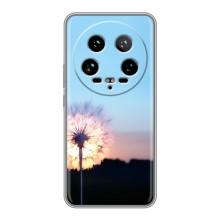 Силиконовый Чехол с одуванчиками на Xiaomi 14 Ultra – Закат с одуванчиком