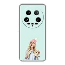 Силиконовый Чехол на Xiaomi 14 Ultra с картинкой Стильных Девушек (В шапке)