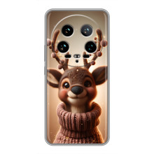 Яркий чехол для Xiaomi 14 Ultra с Зимними Оленятами – Олень в свитере