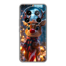 Яркий чехол для Xiaomi 14 Ultra с Зимними Оленятами – Олень в шарфе