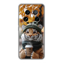 Печатный чехол «Зверята с кофе» для Xiaomi 14 Ultra – Тигр с кофе