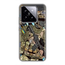 Чехлы с картинкой ЗСУ для Xiaomi 14 (AlphaPrint) (Воин ВСУ)