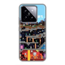 Чехол Майнкрафт на Xiaomi 14 (AlphaPrint) Minecraft (фон Minecraft)