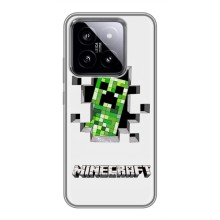 Чехол Майнкрафт на Xiaomi 14 (AlphaPrint) Minecraft (крипер Майнкрафт)