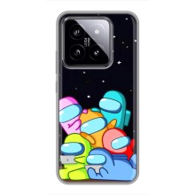 Чехол Амонг Ас для Xiaomi 14 (AlphaPrint) (Скины в космосе)
