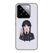 Чехлы Венсдей на Xiaomi 14 Уэнсдей (AlphaPrint) (Уэнздей и Вещь)