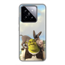 Чехол с мультфильмом Шрек на Xiaomi 14 – Шрек и осел