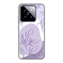 Силиконовый чехол с принтом в цветах на Xiaomi 14 – Фиолетовый дизайн