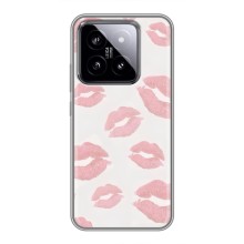 Чехол с розовым рисунком для Xiaomi 14 (Розовые губы)