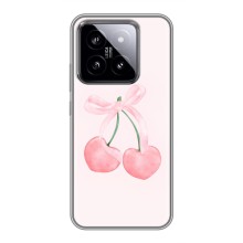 Чехол с розовым рисунком для Xiaomi 14 (Розовые вишни)