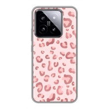 Чехол с розовым рисунком для Xiaomi 14 (Розовый леопард)