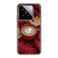 Чехол с уникальным дизайном «Осень с кофе» для Xiaomi 14 – Кофе на пледе