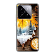 Чехол с уникальным дизайном «Осень с кофе» для Xiaomi 14 – Осенне-зимнее кофе