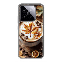 Чехол с уникальным дизайном «Осень с кофе» для Xiaomi 14 – Пряный кофе