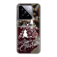 Рождественские Чехлы для Xiaomi 14 (VPrint) (Елочка узорная)