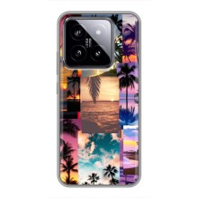 Силиконовый чехол с КАРТИНКАМИ лето для Xiaomi 14 (AlphaPrint) (Летний отпуск)