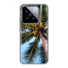 Силиконовый чехол с КАРТИНКАМИ лето для Xiaomi 14 (AlphaPrint) (Пальма)