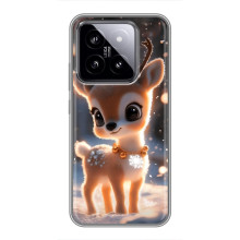 Яркий чехол для Xiaomi 14 с Зимними Оленятами – Оленёнок