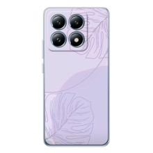 Чохол квітковий дизайн для Xiaomi 14T Pro – Монстера фіолетова