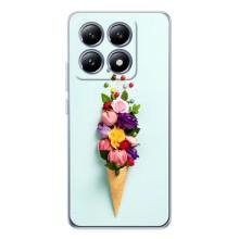 Чохли з тематикою "КВІТИ" на Xiaomi 14T Pro (Квітка-морозиво)