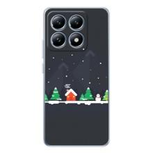 Силиконовый бампер на рождество для Xiaomi 14T Pro (Город зимний)