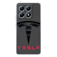 Силиконовый бампер с картинкой машины на Xiaomi 14T Pro – Logo TESLA
